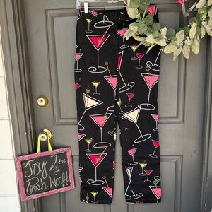 Stylish Black Cocktail Print Women's Pants Randi m. FUN